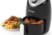 Compact 2L Hot Air Fryer, 1000W Fryer, Removable Frying Rack &amp; 30 Minute Timer, Adjustable Temperature, Auto Shut Off, Cooks Using Hot Air Circulation, Black/Silver (FREE POSTAGE)