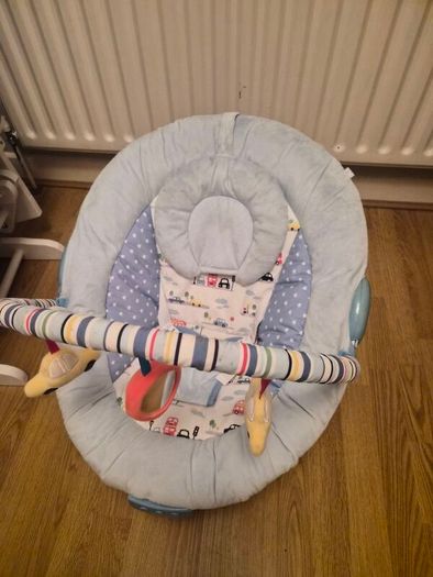 blue baby bouncer chair