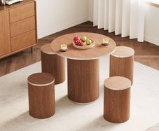 Round Dining Table Pedestal Set