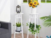Set of 2 Wood Plant Stand Nesting Display End Table Rack Indoor Flower Holder Corner Planter Pot Rack Living Room Patio Decor