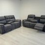 Hannan Electric Grey Fabric Recliner Sofa Image 6