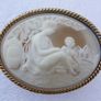 Vintage Shell Cameo Brooch Cameo Ivory Scarf Clip Image 2
