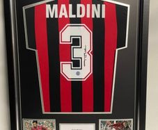 Signed Maldini Framed Jersey