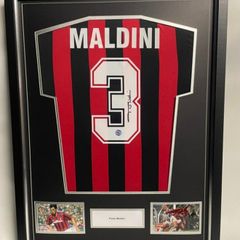 Signed Maldini Framed Jersey