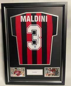 Signed Maldini Framed Jersey