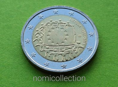 Lithuania 2015 year Uncirculated 2 Euro coin.