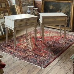 Pair of painted lockers with crackled finish from about 1970's