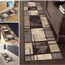 Rug Runner Hallway Kitchen Non-Slip Washable Brown and Grey 60 x 150 cm Vintage Sold by the Metre Carpet Runner Kitchen Runner Polyester Adjustable Image 2