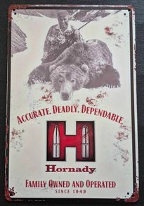 HORNADY ammunition, vintage style metal sign .