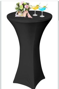 Tall cocktail/ Bar  table and black cover
