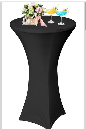 Tall cocktail/ Bar  table and black cover