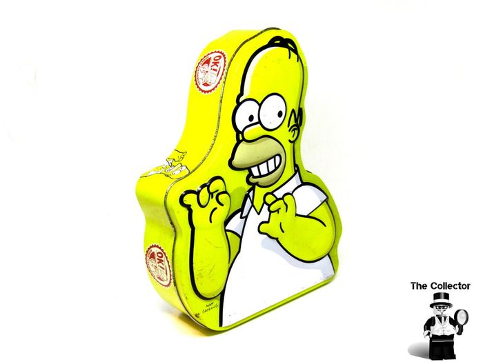 The Simpsons Homer Simpson YELLOW Fun Tin Case Empty Biscuit Tin 2003-04