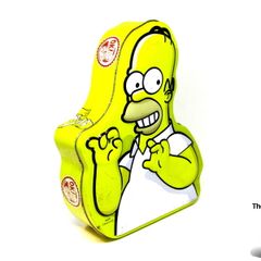 The Simpsons Homer Simpson YELLOW Fun Tin Case Empty Biscuit Tin 2003-04