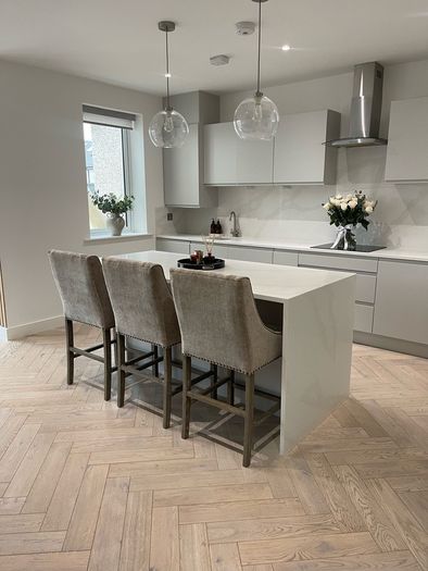 Calacatta Gold Quartz Modern Kitchen