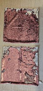 Set 2 cushion covers with reversible sequins