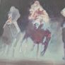 Large horse racing oil on canvas Image 8