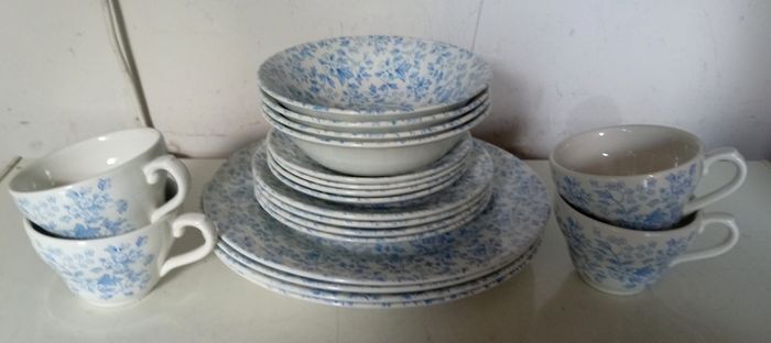 Churchill Light Blue and White Dinner Set