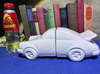 Vintage ceramic Porsche 911 book ends