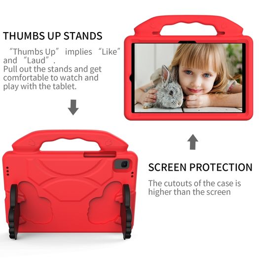 For Samsung Galaxy Tab A8 10.5 2021 Case Kids Shockproof Tablet Smart Cover With Thumbs UP EVA New Red - FHT04SMTK4