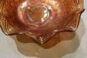 Buy 2  , Get 1 Free - Antique Orange Tree Marigold Carnival Ruffled Edge Three legged Bowl - 21 cm diameter