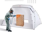 Spray Paint Shelter, 10x7x6ft Portable Spray Paint Tent with Built-In Floor & Mesh Screen, Foldable Pop Up Paint Booth for Furniture Large DIY Hobby Tool Painting Station