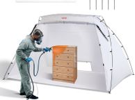 main image for ad Spray Paint Shelter, 10x7x6ft Portable Spray Paint Tent with Built-In Floor &amp; Mesh Screen, Foldable Pop Up Paint Booth for Furniture Large DIY Hobby Tool Painting Station