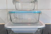 3 Glass Food Storage Containers with Lids