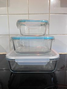 3 Glass Food Storage Containers with Lids