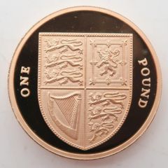 Royal Shield 2009 Gold Proof 1 Pound coin 19.59 grams. Very low mintage 540 only