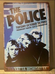 The police Tin metal sign