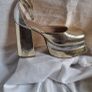Karen Millen Gold Platform Court Shoes Image 4