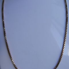 Vintage Square Box Link 9ct Rose Gold 375 Necklace L-17" - 7,27g