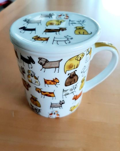 Doggy mug with lid (BN)