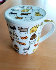 Doggy mug with lid (BN)