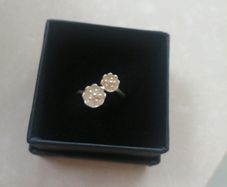 Sterling silver expandable ring flowers