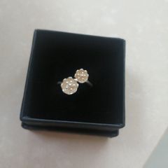 Sterling silver expandable ring flowers