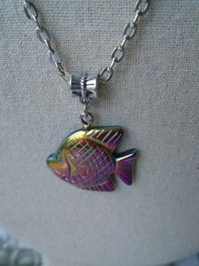 Fish pendant,Gemstone jewellery, New, Gift