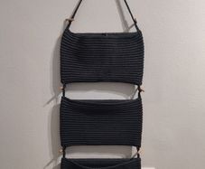 Ikea Nordana hanging crochet blue storage / decor
