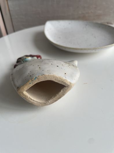 Ceramic Hen on Plate