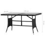 Garden Table Black 140x80x74 cm Poly Rattan Image 3