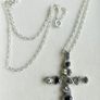 Vintage Sterling Silver 925 Cross Pendant Minora and Chain L-12"  12,33g Image 7