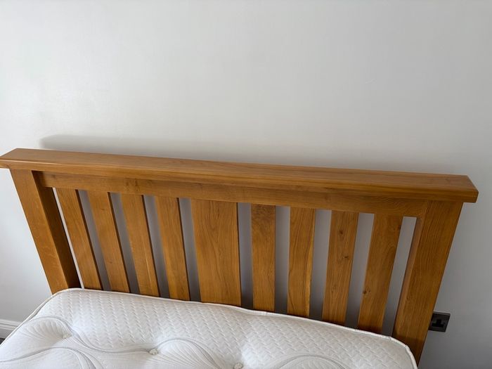 Solid Oak Double Bed & Mattress