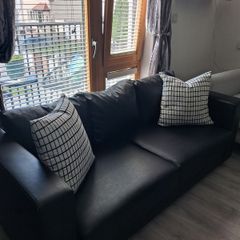 lovely leather black sofa for sale