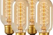 NEW SALE | Vintage Edison Light Bulb 40W, 4 Pack Dimmable Decorative Filament Tube T45 Bulbs, 2700K, 230V