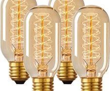 NEW SALE | Vintage Edison Light Bulb 40W, 4 Pack Dimmable Decorative Filament Tube T45 Bulbs, 2700K, 230V