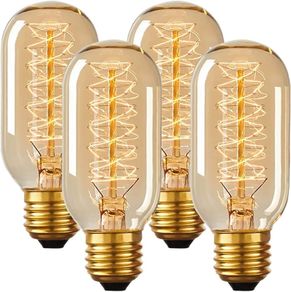 NEW SALE | Vintage Edison Light Bulb 40W, 4 Pack Dimmable Decorative Filament Tube T45 Bulbs, 2700K, 230V