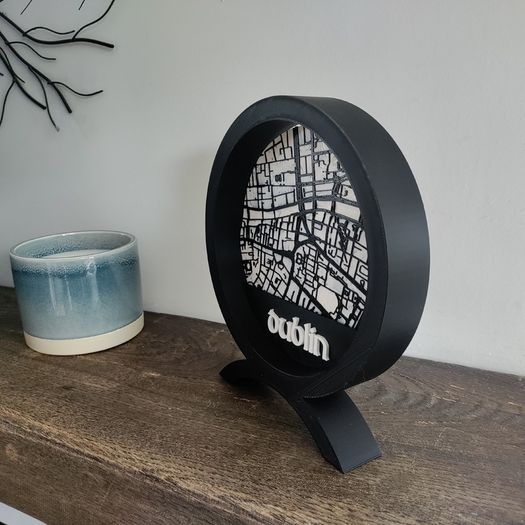 Dublin City 3D Model Map Trinity College OConnell Street Ireland Irish Giftart