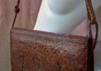 Vintage snakeskin leather handbag