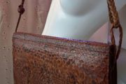 Vintage snakeskin leather handbag