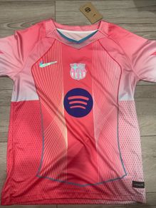 Pink Barcelona football jersey